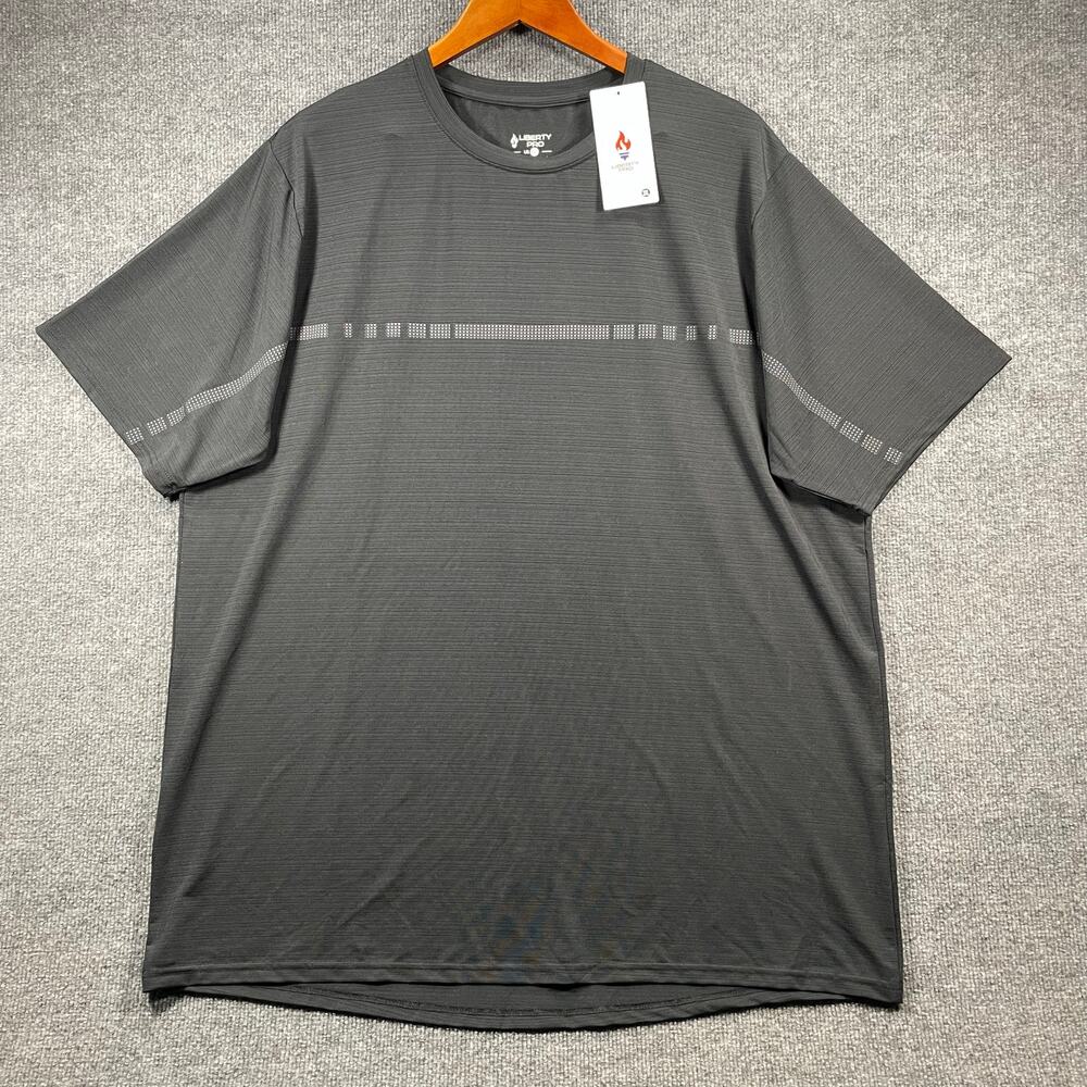 Liberty Pro T Shirt Men's XXL Black/White Pinstripe SS Casual NWT Stretch